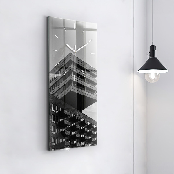 Ceas vertical de perete din sticlă Arhitectura la Amsterdam