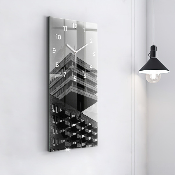Ceas vertical de perete din sticlă Arhitectura la Amsterdam