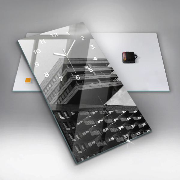 Ceas vertical de perete din sticlă Arhitectura la Amsterdam