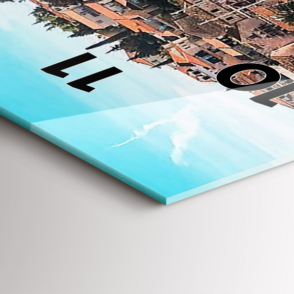 Ceas vertical de perete din sticlă Bărci în Croația