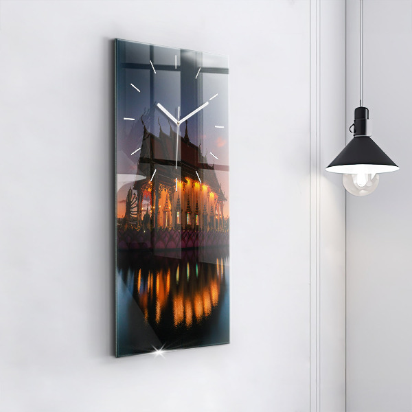 Ceas vertical de perete din sticlă Templul din Bangkok