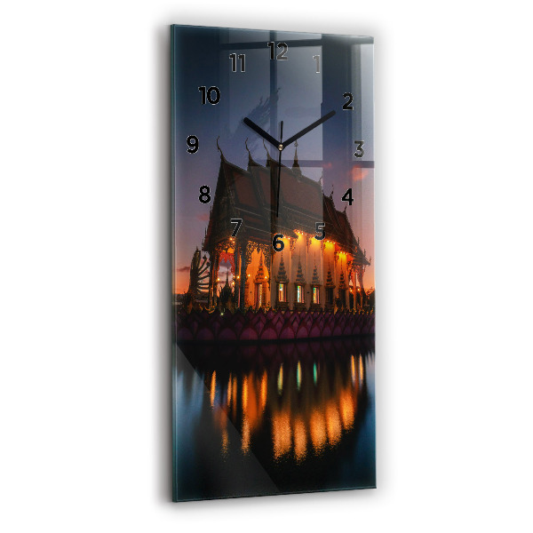 Ceas vertical de perete din sticlă Templul din Bangkok