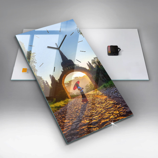 Ceas vertical de perete din sticlă Parcul Surat Thani Thailanda