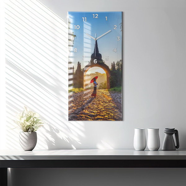 Ceas vertical de perete din sticlă Parcul Surat Thani Thailanda