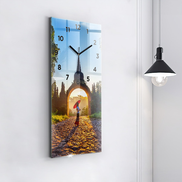 Ceas vertical de perete din sticlă Parcul Surat Thani Thailanda