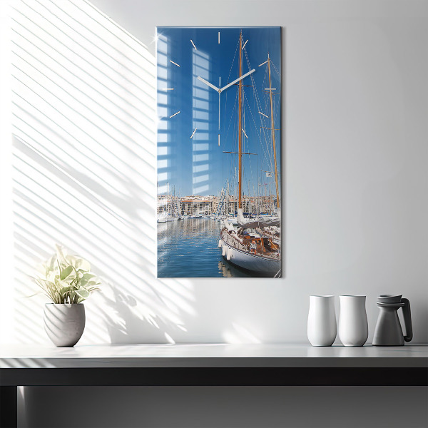 Ceas vertical de perete din sticlă Marina din Marsilia, Franța