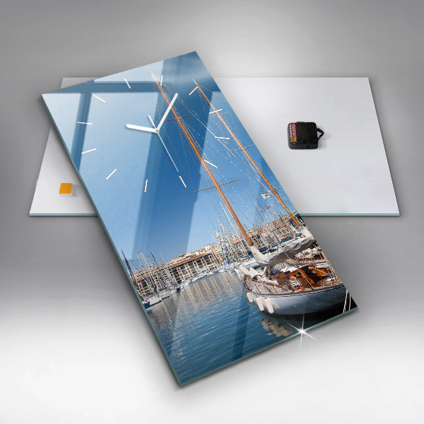 Ceas vertical de perete din sticlă Marina din Marsilia, Franța