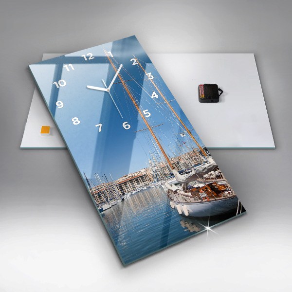 Ceas vertical de perete din sticlă Marina din Marsilia, Franța