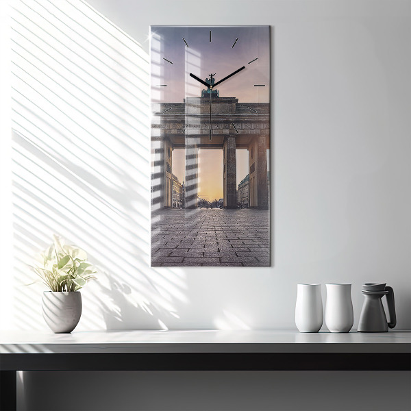 Ceas vertical de perete din sticlă Poarta Brandenburg