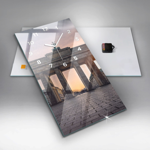 Ceas vertical de perete din sticlă Poarta Brandenburg