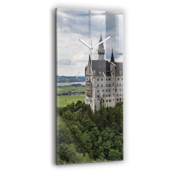 Ceas vertical de perete din sticlă Castelul Neuschwanstein