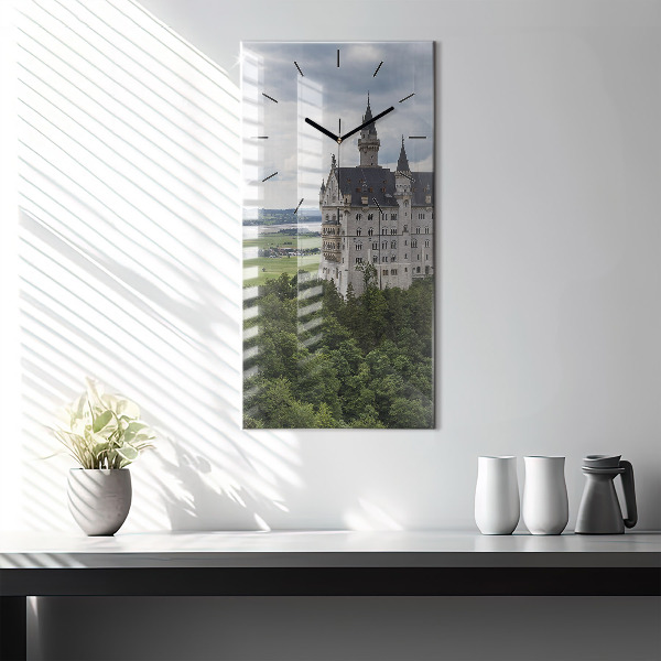 Ceas vertical de perete din sticlă Castelul Neuschwanstein
