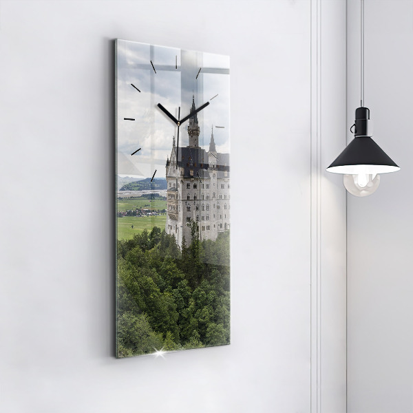 Ceas vertical de perete din sticlă Castelul Neuschwanstein