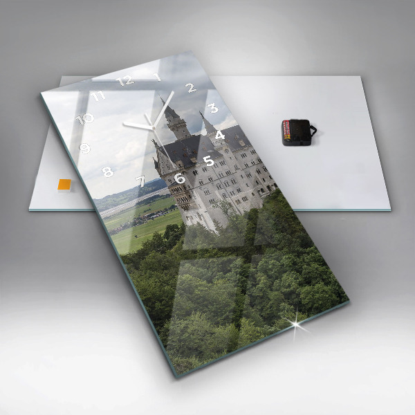 Ceas vertical de perete din sticlă Castelul Neuschwanstein