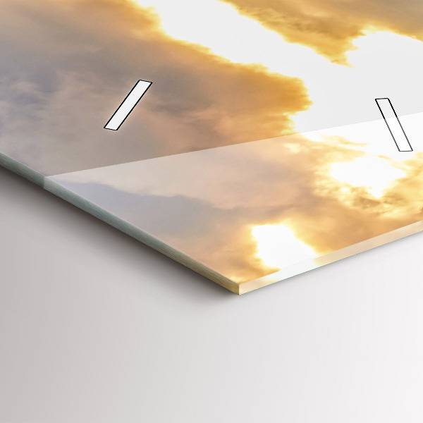 Ceas vertical de perete din sticlă Peisaj cu păduri