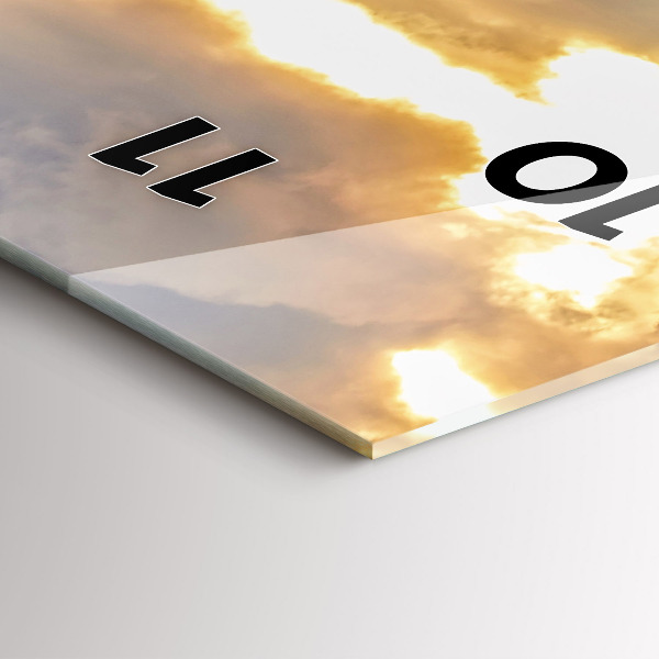 Ceas vertical de perete din sticlă Peisaj cu păduri