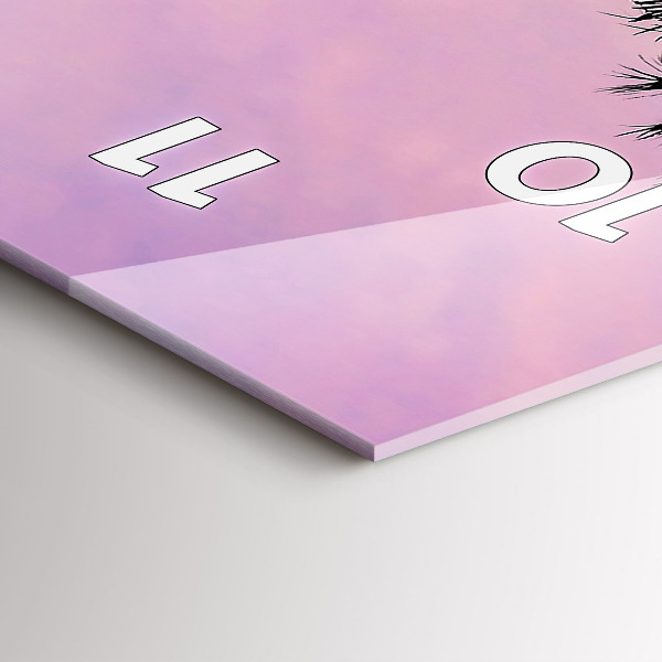 Ceas vertical de perete din sticlă Apus de soare din Los Angeles