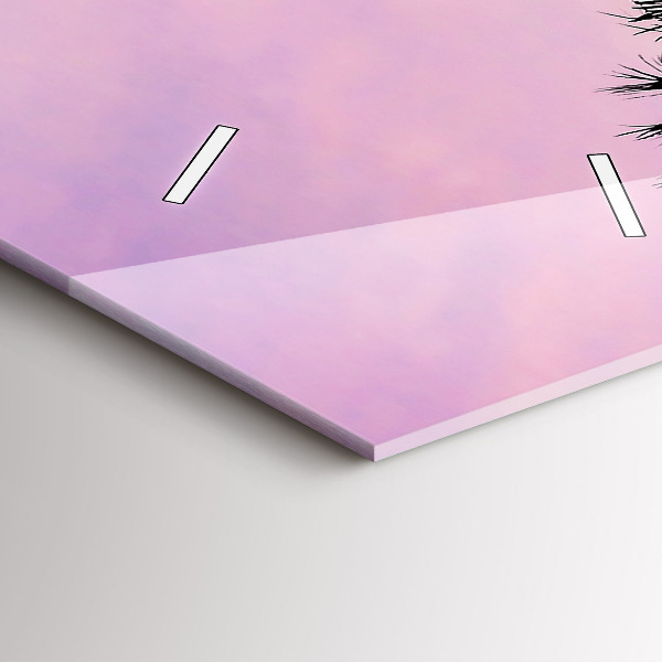 Ceas vertical de perete din sticlă Apus de soare din Los Angeles