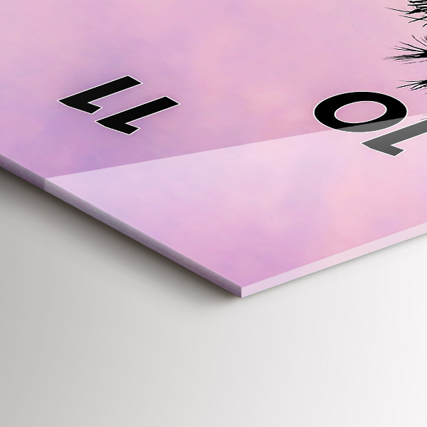 Ceas vertical de perete din sticlă Apus de soare din Los Angeles