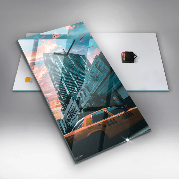 Ceas vertical de perete din sticlă Miami, Florida