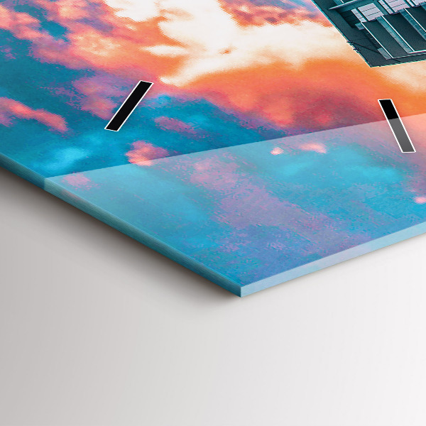 Ceas vertical de perete din sticlă Miami, Florida