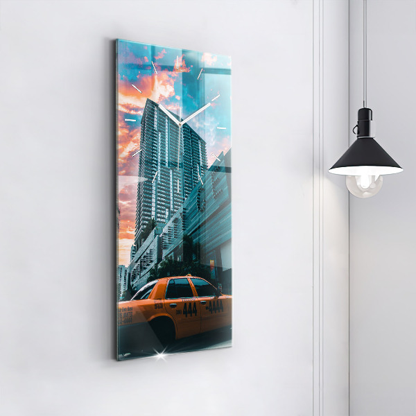 Ceas vertical de perete din sticlă Miami, Florida