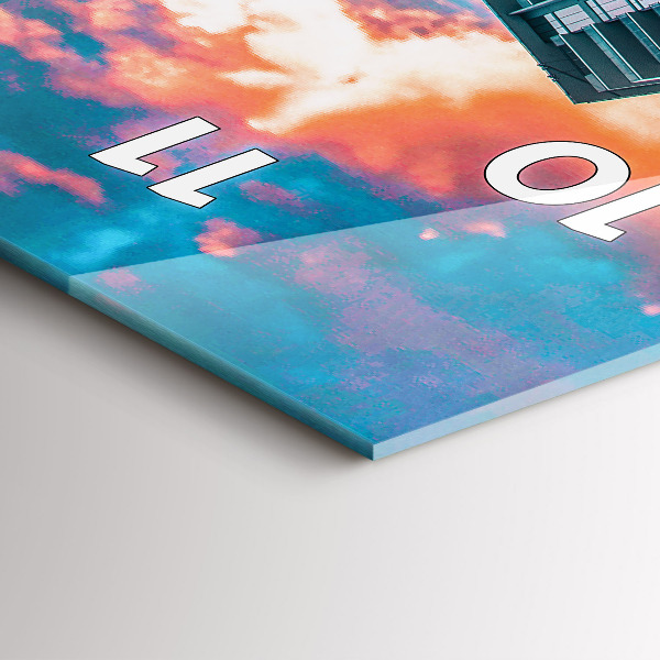 Ceas vertical de perete din sticlă Miami, Florida