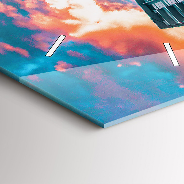 Ceas vertical de perete din sticlă Miami, Florida