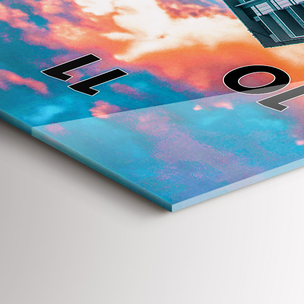 Ceas vertical de perete din sticlă Miami, Florida