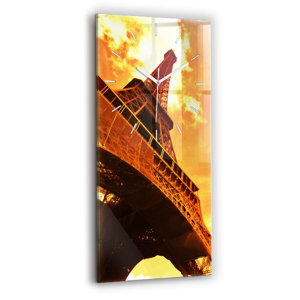 Ceas vertical de perete din sticlă Turnul Eiffel din Paris