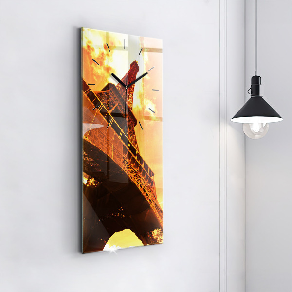 Ceas vertical de perete din sticlă Turnul Eiffel din Paris