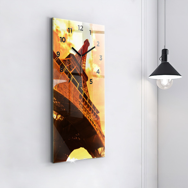 Ceas vertical de perete din sticlă Turnul Eiffel din Paris
