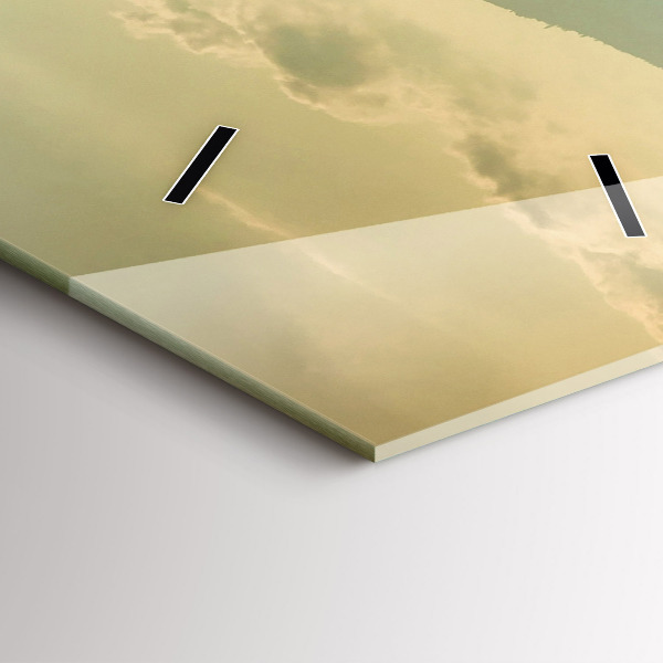 Ceas vertical de perete din sticlă Peisaj montan