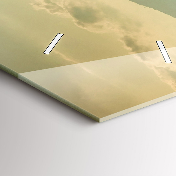 Ceas vertical de perete din sticlă Peisaj montan