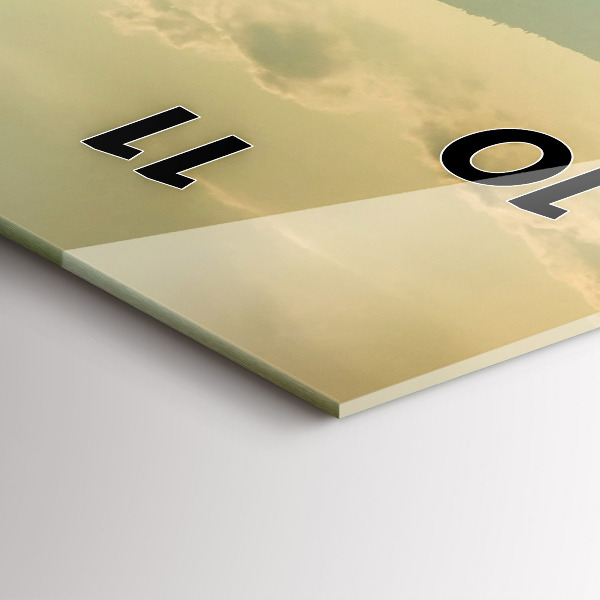 Ceas vertical de perete din sticlă Peisaj montan