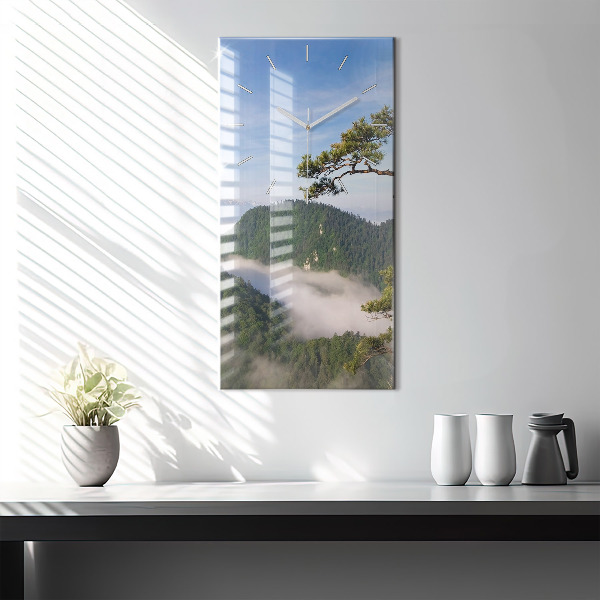 Ceas vertical de perete din sticlă Sokolica Wierch în Munții Pieniny