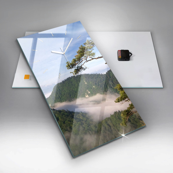 Ceas vertical de perete din sticlă Sokolica Wierch în Munții Pieniny