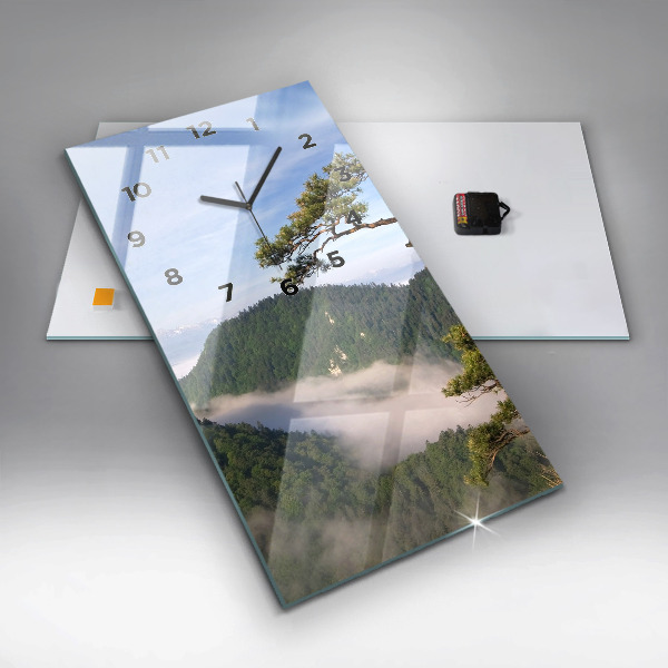Ceas vertical de perete din sticlă Sokolica Wierch în Munții Pieniny
