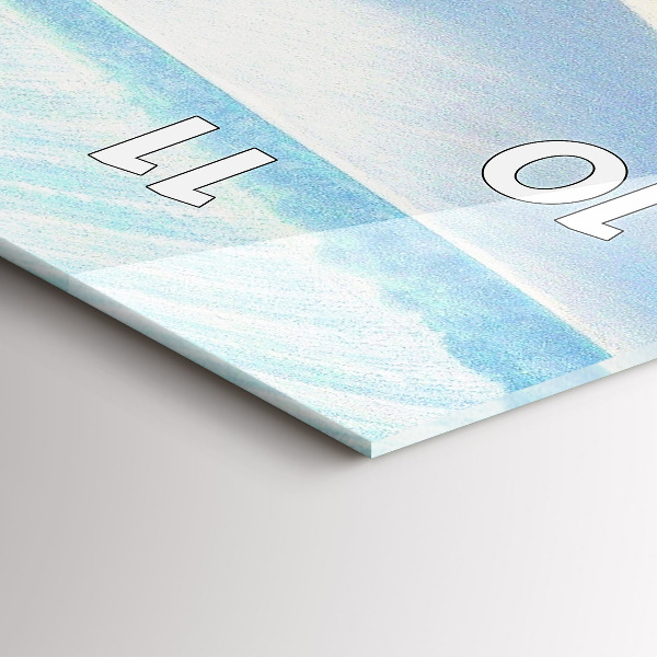 Ceas vertical de perete din sticlă Peisaj rural din Moravia