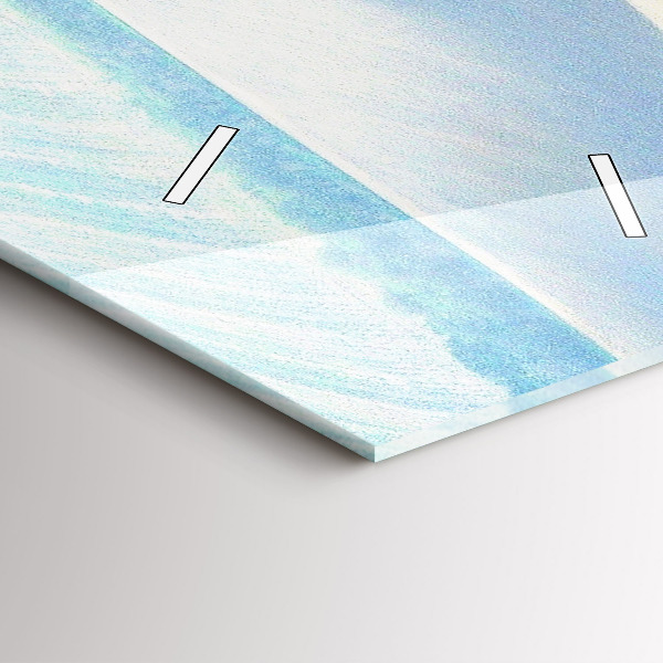 Ceas vertical de perete din sticlă Peisaj rural din Moravia