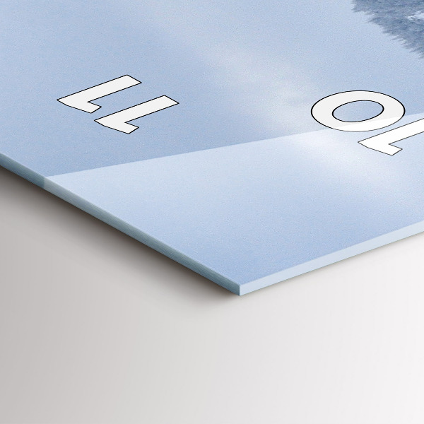 Ceas vertical de perete din sticlă Munții Uriașii Cehi iarna