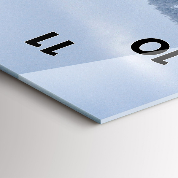 Ceas vertical de perete din sticlă Munții Uriașii Cehi iarna