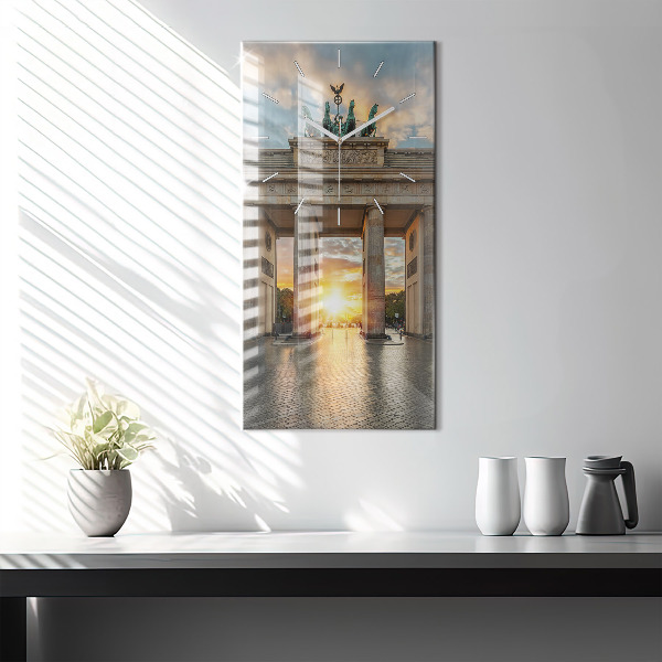 Ceas vertical de perete din sticlă Poarta Brandenburg din Berlin