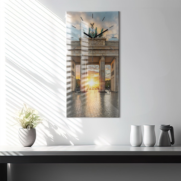 Ceas vertical de perete din sticlă Poarta Brandenburg din Berlin