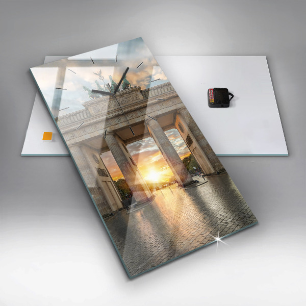 Ceas vertical de perete din sticlă Poarta Brandenburg din Berlin