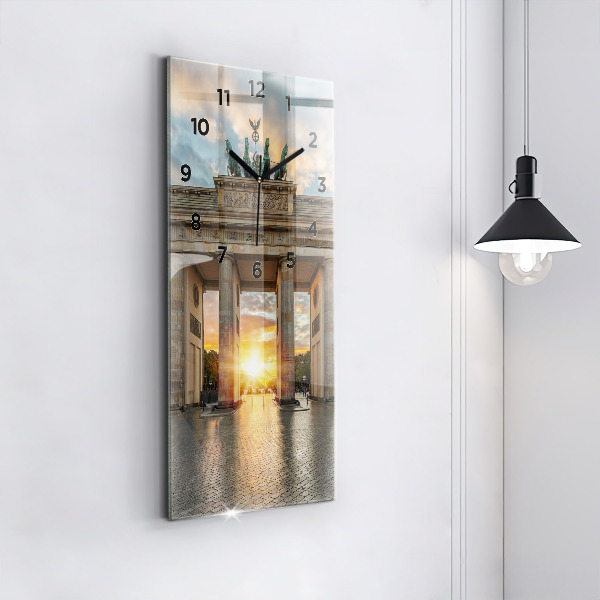 Ceas vertical de perete din sticlă Poarta Brandenburg din Berlin