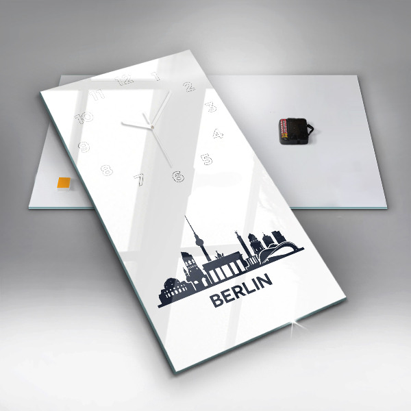 Ceas vertical de perete din sticlă Ilustrația orașului Berlin