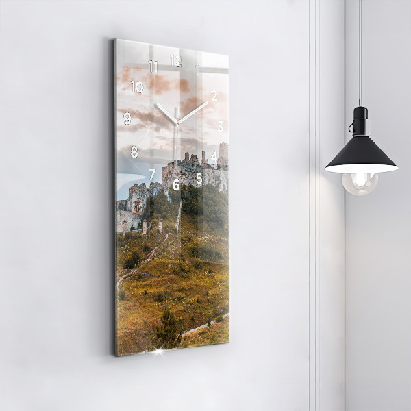 Ceas vertical de perete din sticlă Castelul Spiš din Slovacia