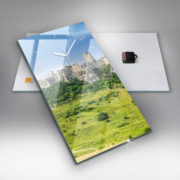Ceas vertical de perete din sticlă Castelul Spiš din Slovacia