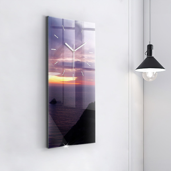 Ceas vertical de perete din sticlă Cap de piatră